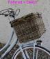 Preview: Luxusrattan Korb hellbraun / Creme mit Henkel