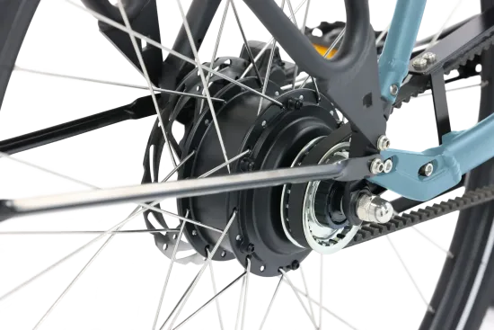 Preview: Damen Elektrofahrrad "ROYL", Ananda Nabenmotor, Riemenantrieb, Mineral-blau, 47 cm