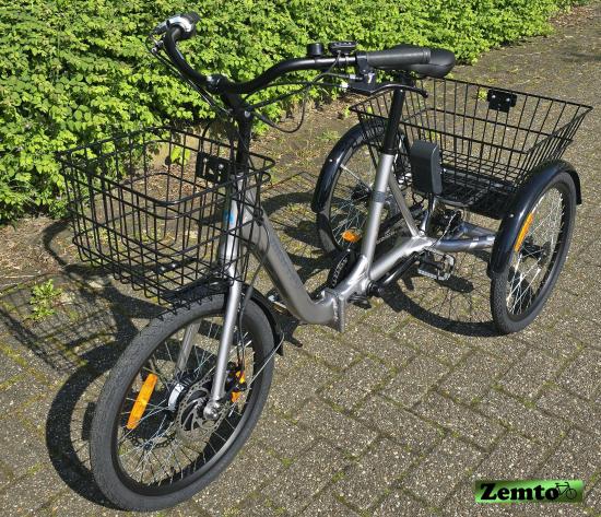 Elektro Dreirad Zemto Nuke Mini, 20 Zoll, Nabenmotor, 50 NM / 321 WH, Faltbar, grau