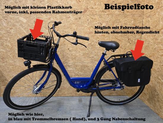 Sehr starkes Hollandrad 26/28 Zoll "Burgers", Leihfahrrad, Firmenfahrrad blau