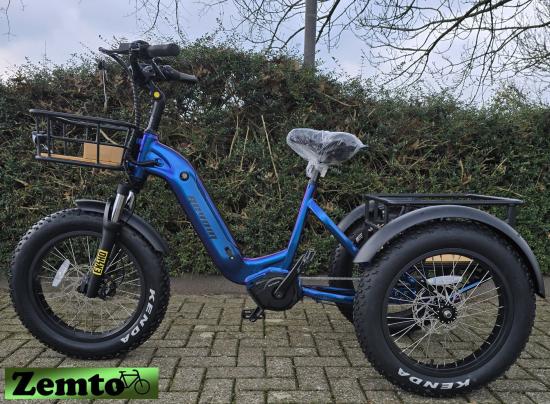 Preview: Elektro Dreirad Zemto-Revom Trike T3, Mittelmotor schwarz, dicke Reifen