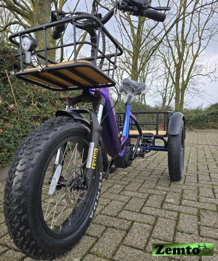 Elektro Dreirad Zemto-Revom Trike T2, Gas-Funktion, breite Reifen Neuheit Metallic blau