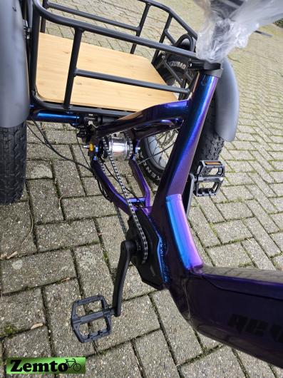 Elektro Dreirad Zemto-Revom Trike T3, Mittelmotor schwarz, dicke Reifen