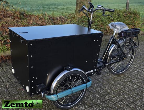 Preview: Elektro Bakfiets Cargo Trike Classic Narrow Steps, Box mit Deckel, individuell konfigurierbar