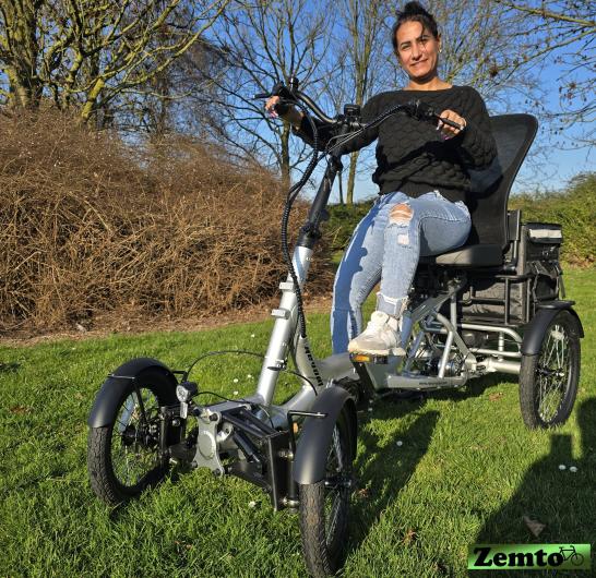 Elektro Vier Rad Zemto Mover T6 , 720 WH, 90 NM - Mittelmotor, grau, mit Tasche