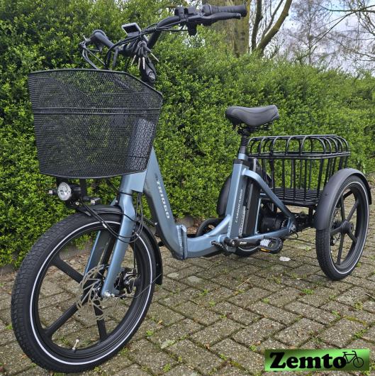 Preview: NEU: Elektro Dreirad Mini Zemto Triogo Lux, 20 Zoll grau-blau, schmal