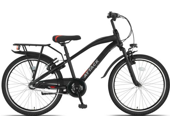 Jungen Fahrrad Attack 24 Zoll, 3 Gang, schwarz-rot