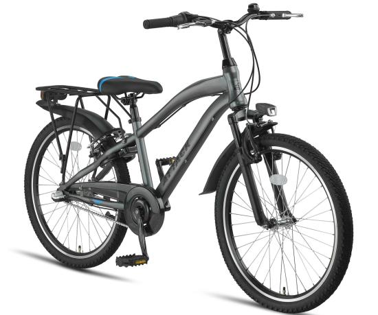 Preview: Jungen Fahrrad Attack 24 Zoll, 3 Gang, Antracied blau
