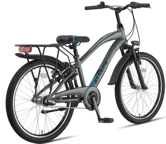 Preview: Jungen Fahrrad Attack 24 Zoll, 3 Gang, Antracied blau
