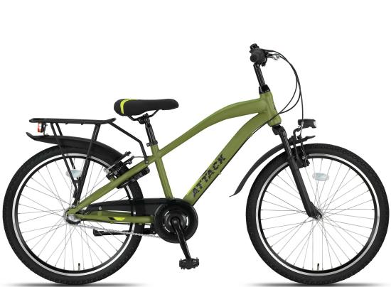 Jungen Fahrrad Attack 24 Zoll, 3 Gang, Army grün