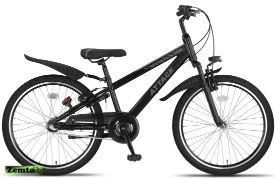 Jungen Fahrrad Attack 24 Zoll 3 Gang schwarz-silber
