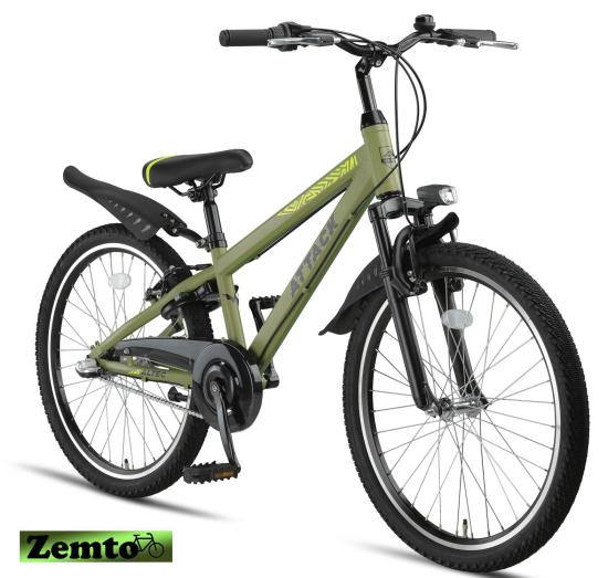 Jungen Fahrrad Attack 24 Zoll 3 Gang Army grün