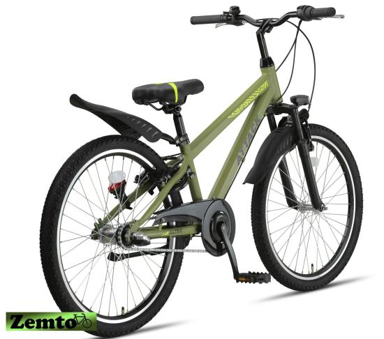 Jungen Fahrrad Attack 24 Zoll 3 Gang Army grün