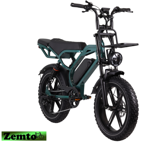 Preview: Elektro Fatbike Arion, 7 Gang, 624 WH Akku, Hyd. Bremsen, grün-blau