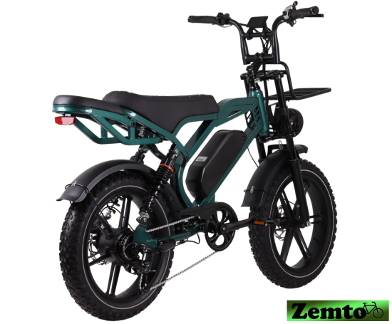 Preview: Elektro Fatbike Arion, 7 Gang, 624 WH Akku, Hyd. Bremsen, grün-blau