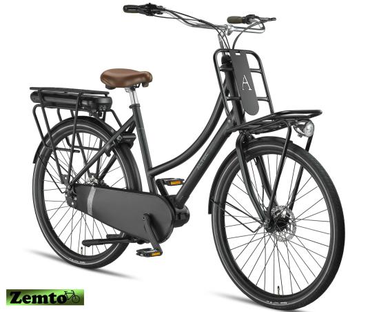 Preview: Damen Elektrofahrrad Troja, Hydr. Scheiben, 7 Gang, Bremsen, 53 cm, schwarz-matt
