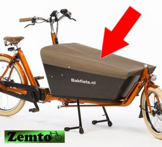 Langes Abdeckung der Holzkiste für ein zweirädriges Lastenrad Creme