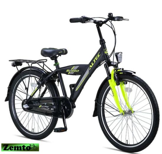 Jungenrad Speed 3 Gang schwarz-Lemon 24 Zoll