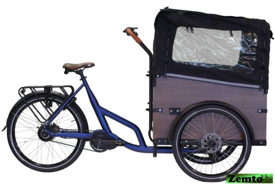 Elektro-Transportfahrrad Xcient mit Mittelmotor und Riemenantrieb blau