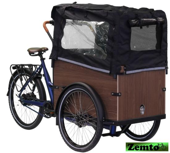 Elektro-Transportfahrrad Xcient mit Mittelmotor und Riemenantrieb blau
