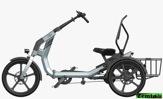 Preview: NEU: Elektro Dreirad Zemto-UM-CHILL , 672 WH, 80 NM - Mittelmotor, Weinrot