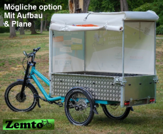 Zemto - Lastenrad mit Ladeflche, Lastenrad mit Kfig, Gewerbliches  Lastenrad