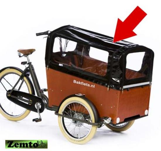 Bakfiets CargoTrike Wide Regendach - schwarz Glanz lang inkl, Gestänge usw.