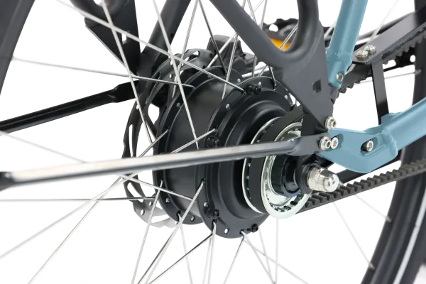 Damen Elektrofahrrad "ROYL", Ananda Nabenmotor, Riemenantrieb, Mineral-blau, 47 cm