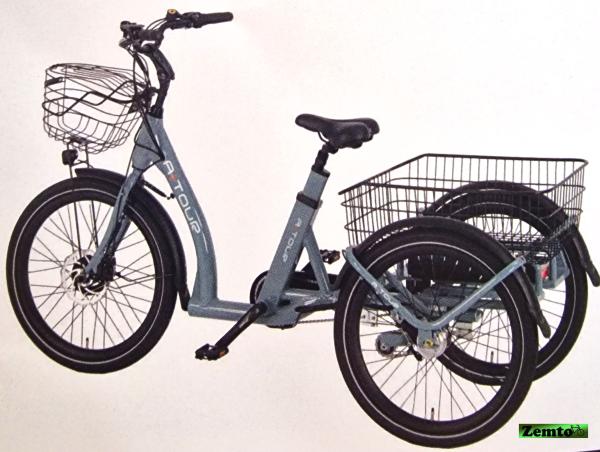 Elektro Dreirad Trike 3 Gang, Tiefeinstieg 24 Zoll blau, Fahrfertig, Ausstellungsstück