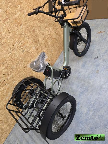 Elektro Dreirad Zemto-Mover T1, 720 WH, Mittelmotor Metallic-grün