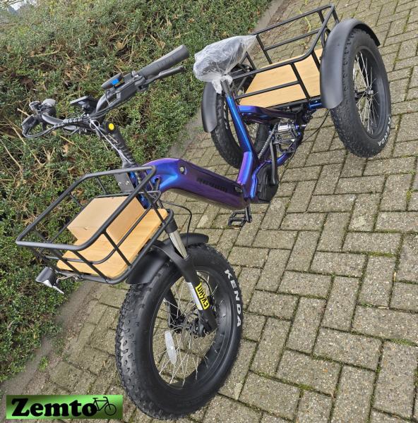Elektro Dreirad Zemto-Revom Trike T3, Mittelmotor schwarz, dicke Reifen
