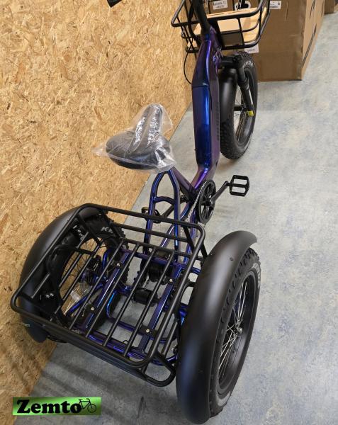 Elektro Dreirad Zemto-Revom Trike T2, Gas-Funktion, breite Reifen Neuheit Metallic blau