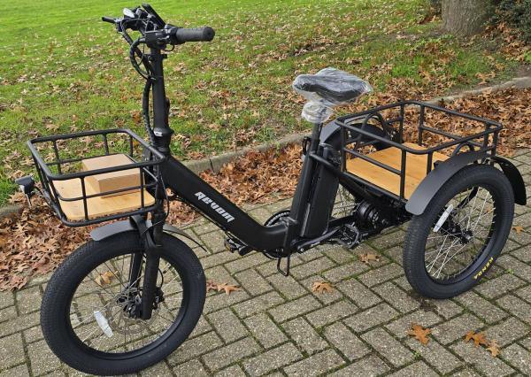 Elektro Dreirad Zemto-Mover T1, 720 WH, Mittelmotor schwarz-matt