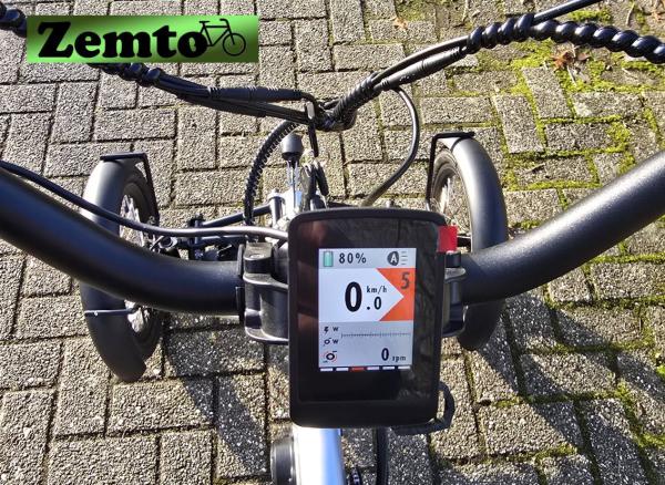 Elektro Vier Rad Zemto Mover T6 , 720 WH, 90 NM - Mittelmotor, grau, mit Tasche