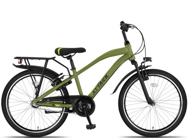 Jungen Fahrrad Attack 24 Zoll, 3 Gang, Army grün