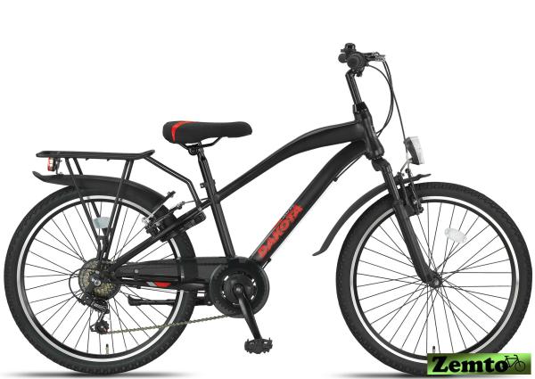 MTB Jungen Fahrrad Dakota-Plus, 24 Zoll, 7 Gang  schwarz-rot