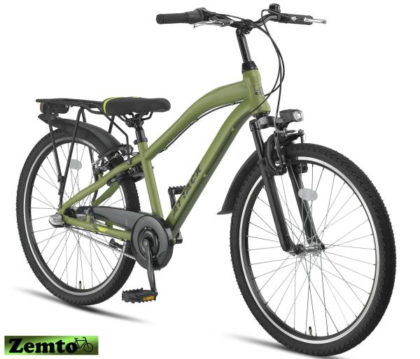 Jungen Fahrrad Attack 26 Zoll, 3 Gang, Army grün
