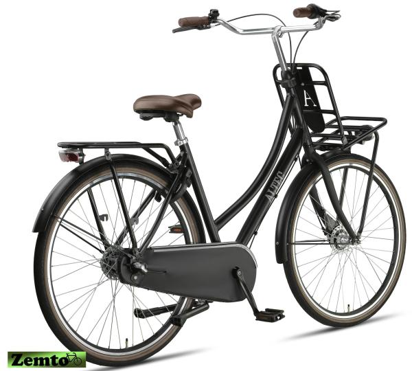 Hollandrad Retro Damen 28 Zoll Transportfahrrad 53 cm schwarz-matt 3 Gang
