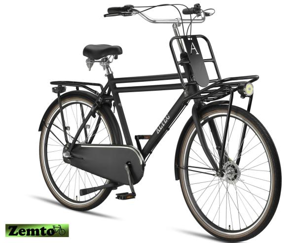 Hollandrad Retro Herren 28 Zoll Transportfahrrad 57 cm schwarz-matt 3 Gang