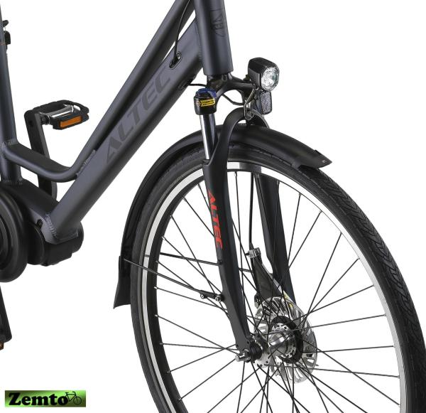 Damen E-Bike 49 cm, Altec Delta Mittelmotor, 28 Zoll, 7 Gang, 518 WH, matt Smoke grau