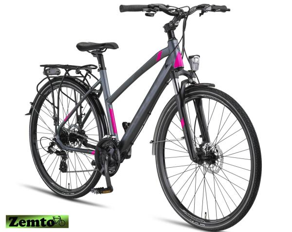 Damen Trekking Bike Legarda 24 Gang 49 cm Antracied-Pink mit Scheibenbremsen