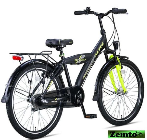 Jungenrad Speed 3 Gang schwarz-Lemon 24 Zoll