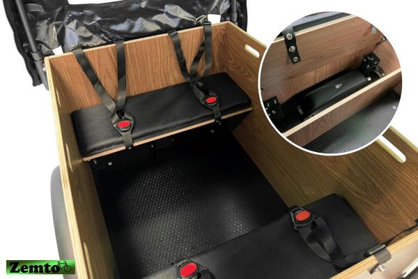 Elektro-Transportfahrrad Xcient mit Mittelmotor und Riemenantrieb blau