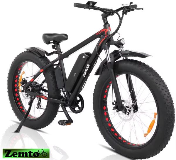 Elektrofahrrad Fatbike Pionver Z-P50,  26 Zoll, 250W Motor, 7 Gang,  Hyd. Bremsen, schwarz
