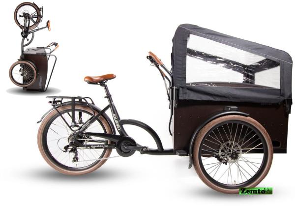 Elektro Transportfahrrad / Bakfiets Vogue Jorney 7 Gang Schwarz-Braun