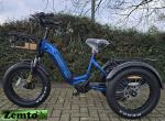 Elektro Dreirad Zemto-Revom Trike T3, Mittelmotor blau, dicke Reifen